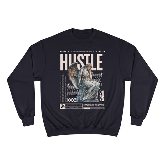 Champion x Everyday Hustle Angel Crewneck 2026 | Premium Inspirational Streetwear Sweatshirt | Limited Edition Navy Pullover